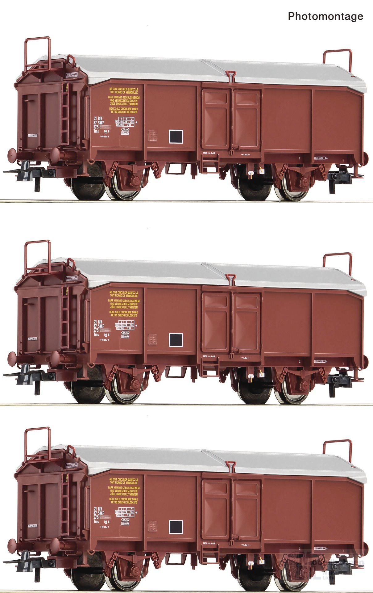 Roco 6600173 - Schiebedachwagen Set SNCF Ep.IV 3.tlg. H0/GL