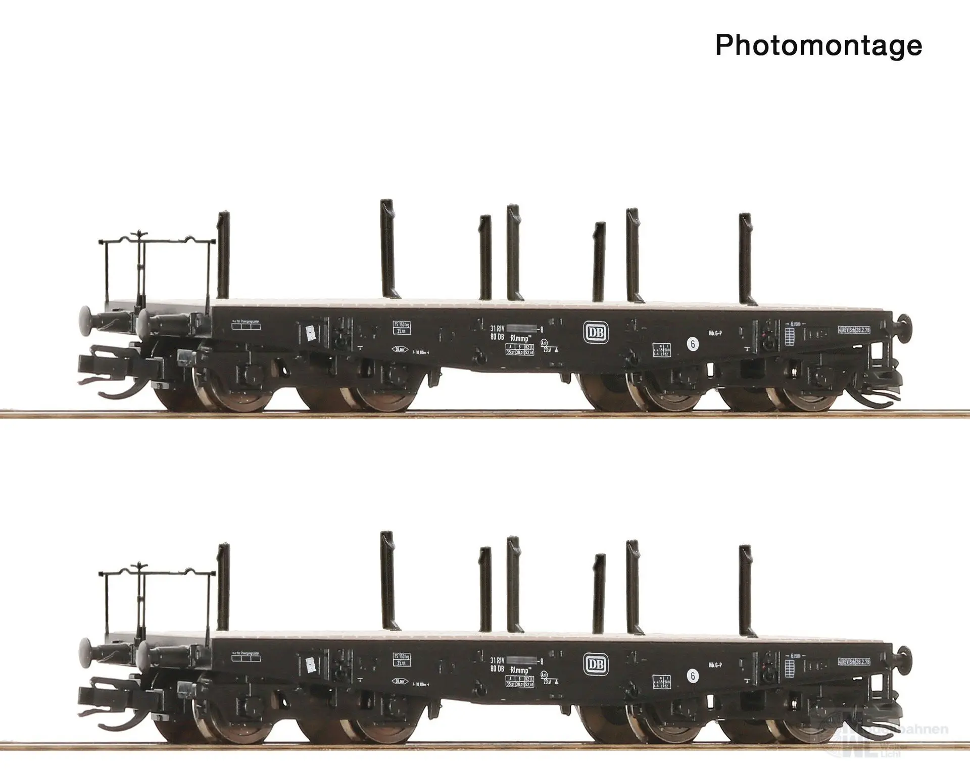 Roco 6680028 - Schwerlastwagen Set DB Ep.IV 2.tlg. TT 1:120