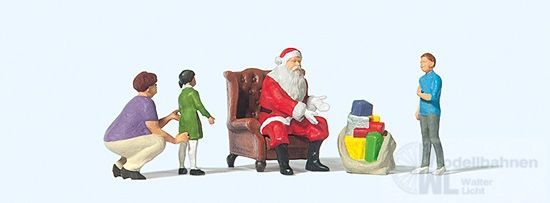 Preiser 10763 - Weihnachtsmann im Sessel. Mutter mit Kindern H0 1:87 Preiser 10763 - Weihnachtsmann im Sessel. Mutter mit Kindern H0 1:87