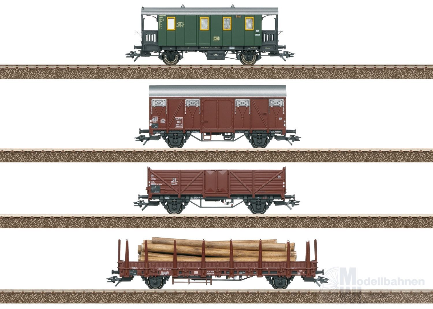 Trix 24140 - Güterwagen Set Nebenbahn DB Ep.III 4.tlg. H0/GL