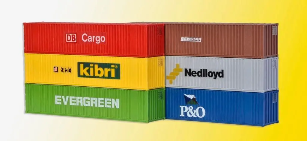 Kibri 10922 - 40-Fuss-Container 6 Stück H0 1:87