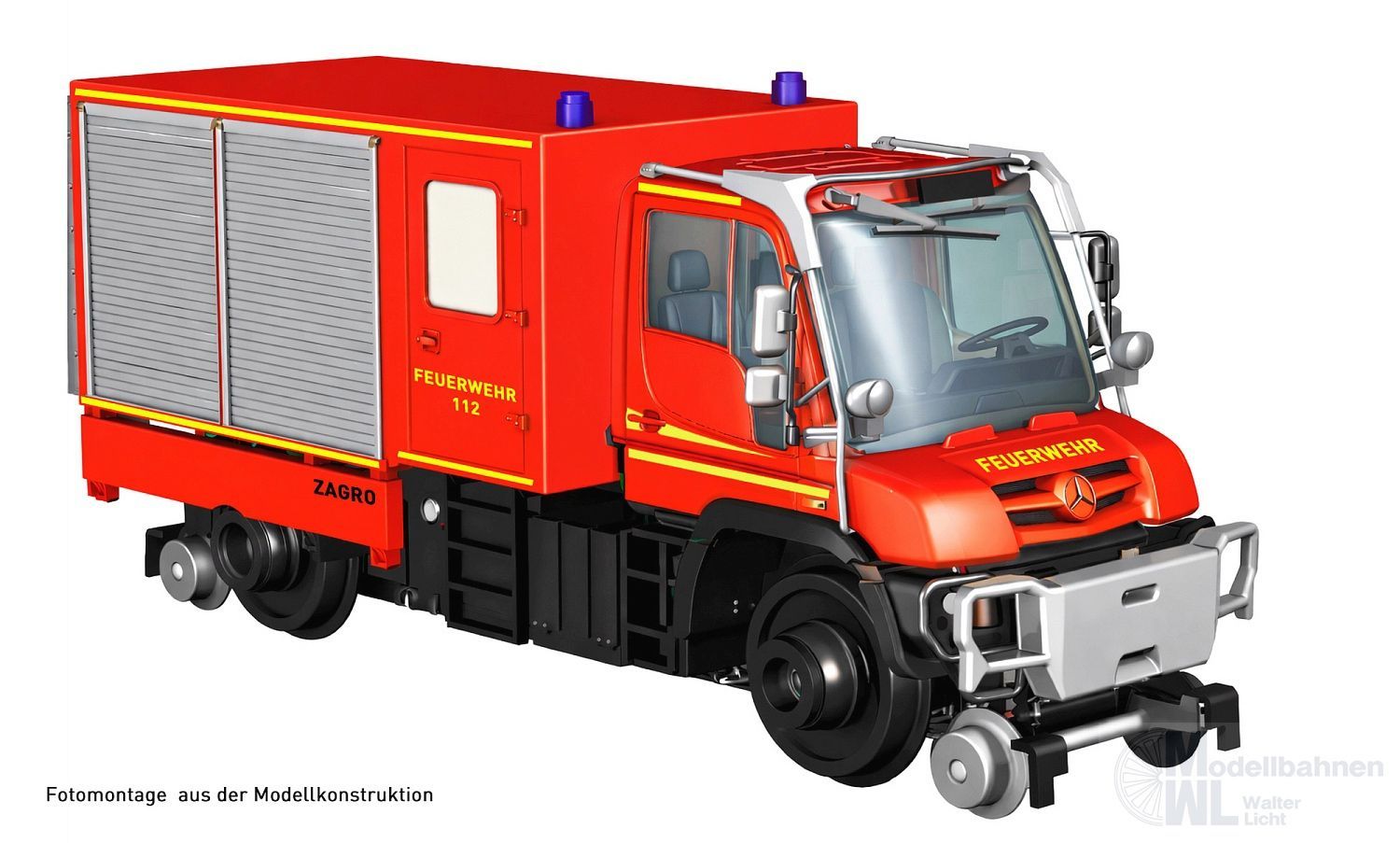 Hobbytrain 70102 - Zweiwege Unimog U423 Feuerwehr Ep.VI TT 1:120 Digital