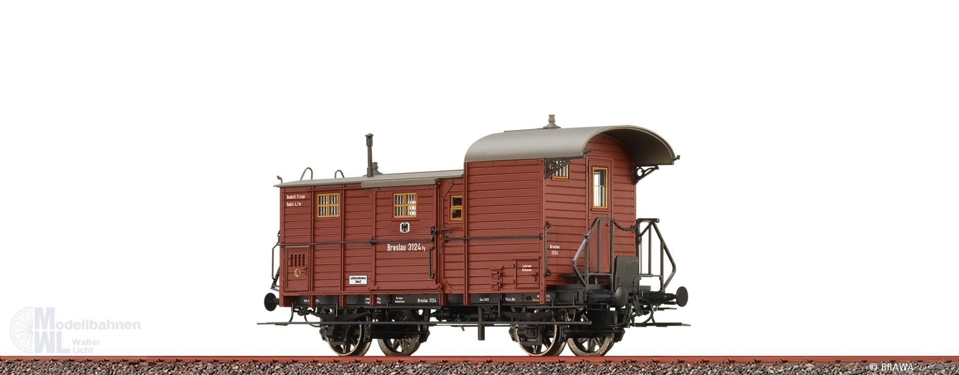 Brawa 48367 - Güterzuggepäckwagen K.P.E.V. Ep.I Pg Breslau 3124 H0/GL