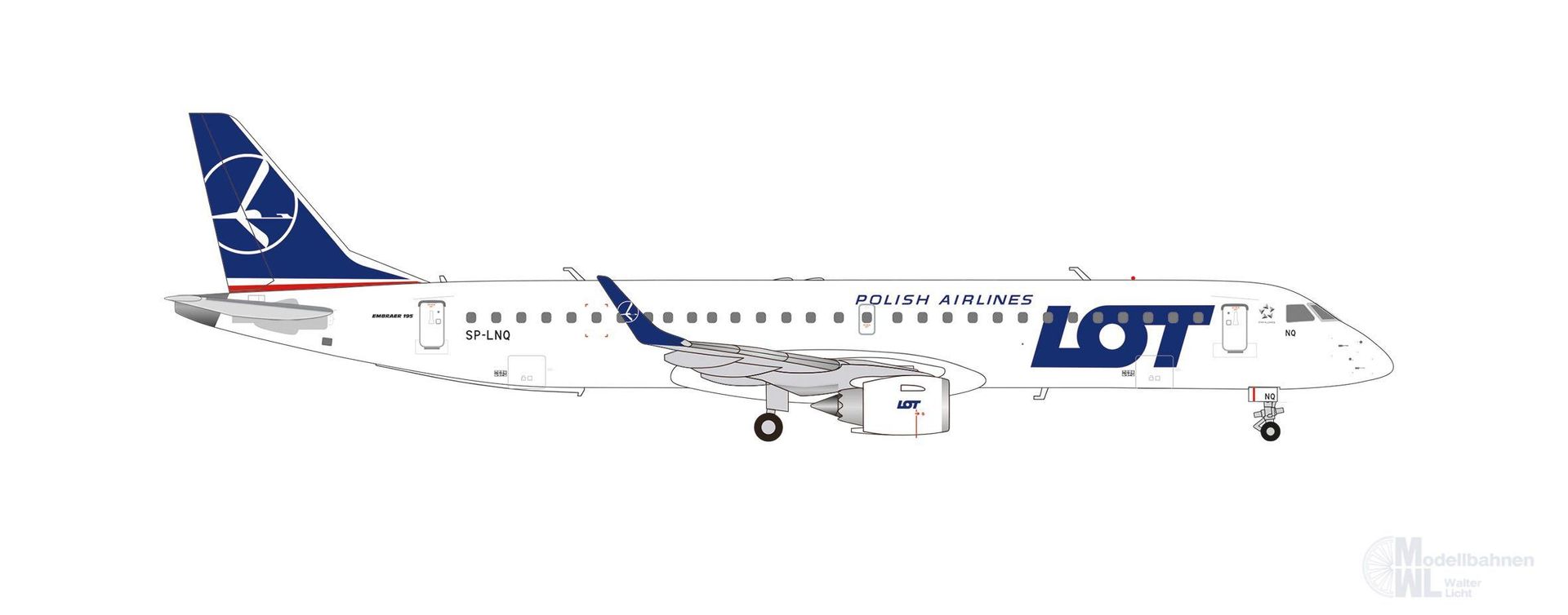 Herpa 573825 - Embraer E195 LOT Polish Airlines 1:200