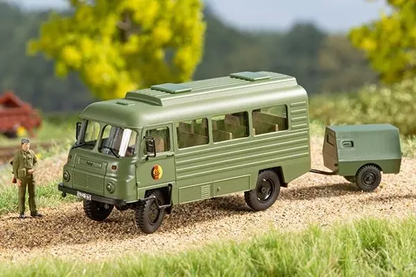 mini car 66051 - Robur LO2002 Allrad NVA mit Kompressoranhänger TT 1:120 BAUSATZ