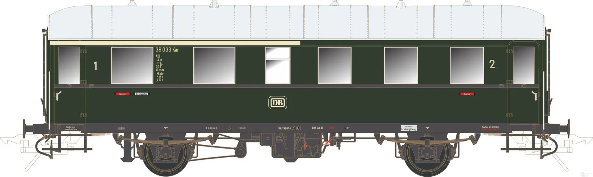 Lenz 41127-02 - Einheitsnebenbahnwagen DB Ep.III 1/2.Kl. ABi-34 Spur 0