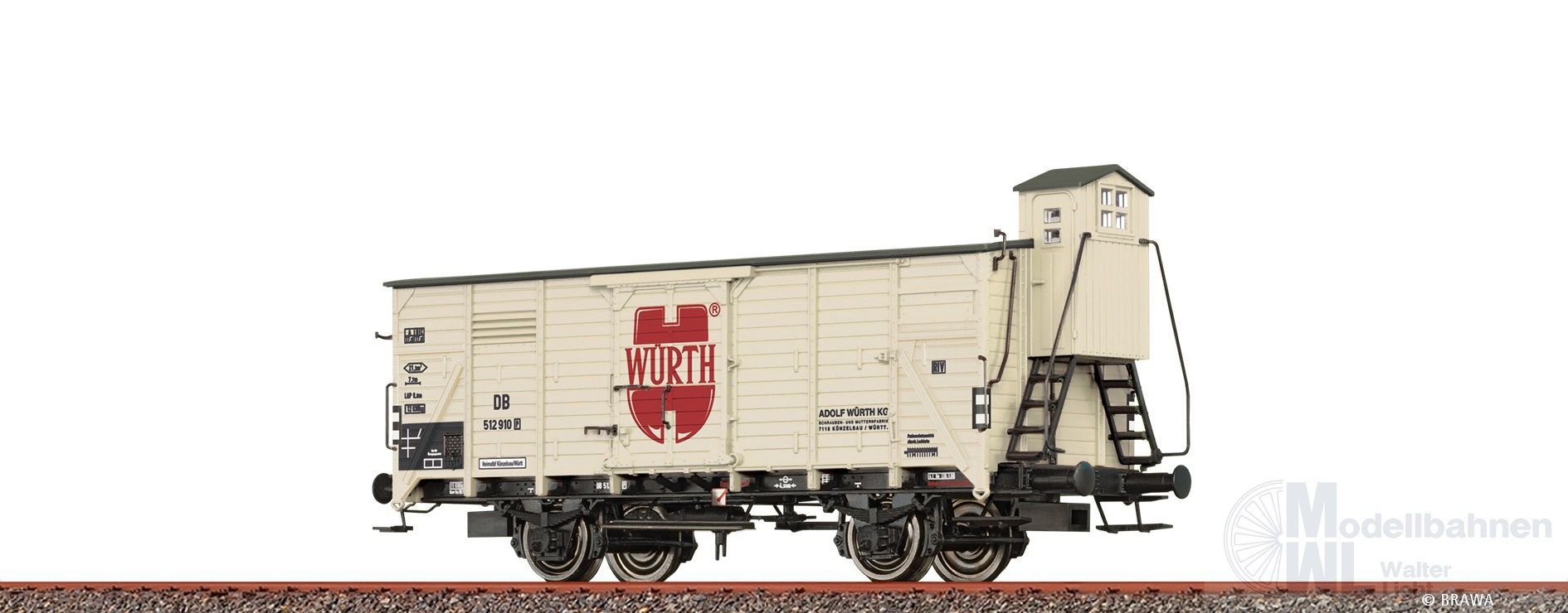 Brawa 50954 - Güterwagen ged. DB Ep.III G10 Würth H0/GL Brawa 50954 - Güterwagen ged. DB Ep.III G10 Würth H0/GL