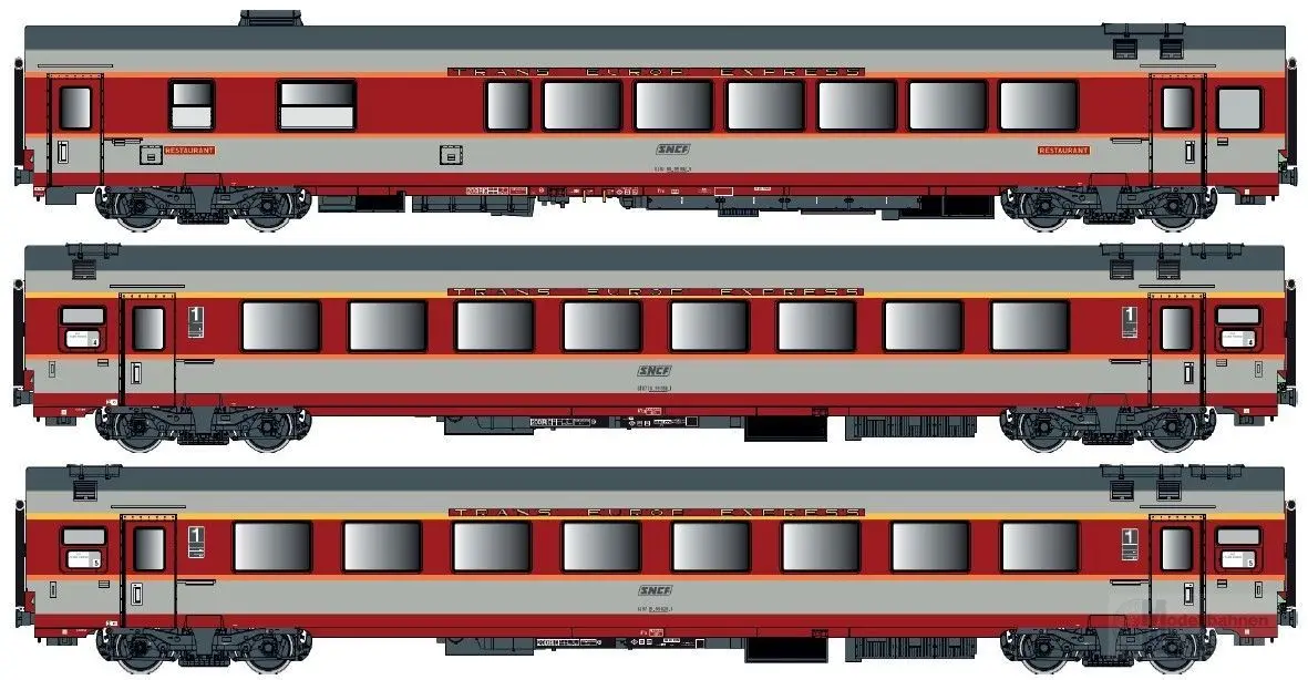 LS Models 40802AC - Personenwagen Set SNCF Ep.IV Jules Verne Set C 3.tlg. H0/WS