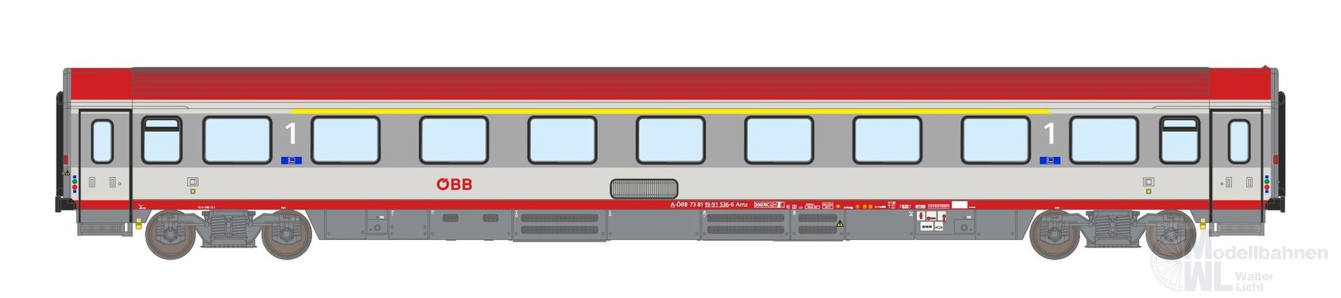 ASM 198102 - Personenwagen ÖBB Ep.VI Amz 1.Kl. neue Betriebsnummer N 1:160