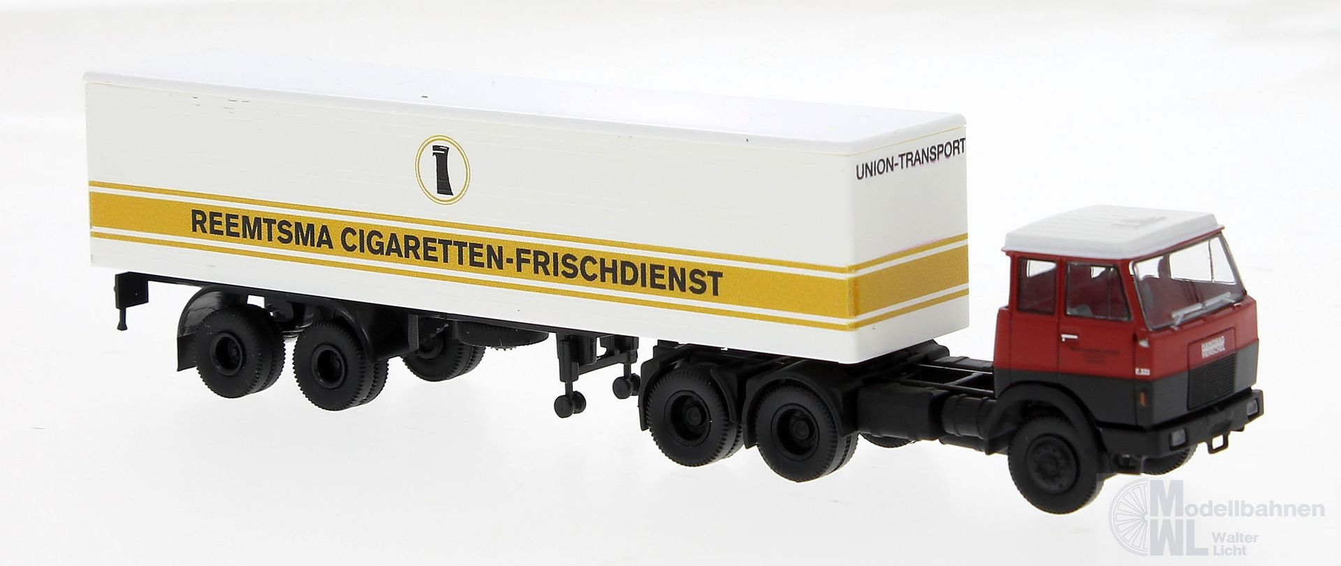 Brekina 82252 - Henschel F221S Koffer-Sattelzug ReemtsmaUnion H0 1:87 Brekina 82252 - Henschel F221S Koffer-Sattelzug ReemtsmaUnion H0 1:87