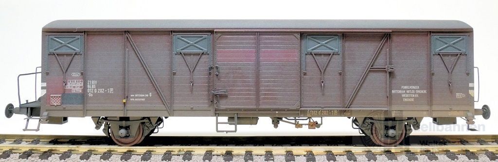 Exact Train 22094 - Güterwagen gedeckt NS Ep.IV Gbs Vredesteijn wagen gealtert H0/GL Exact Train 22094 - Güterwagen gedeckt NS Ep.IV Gbs Vredesteijn wagen gealtert H0/GL