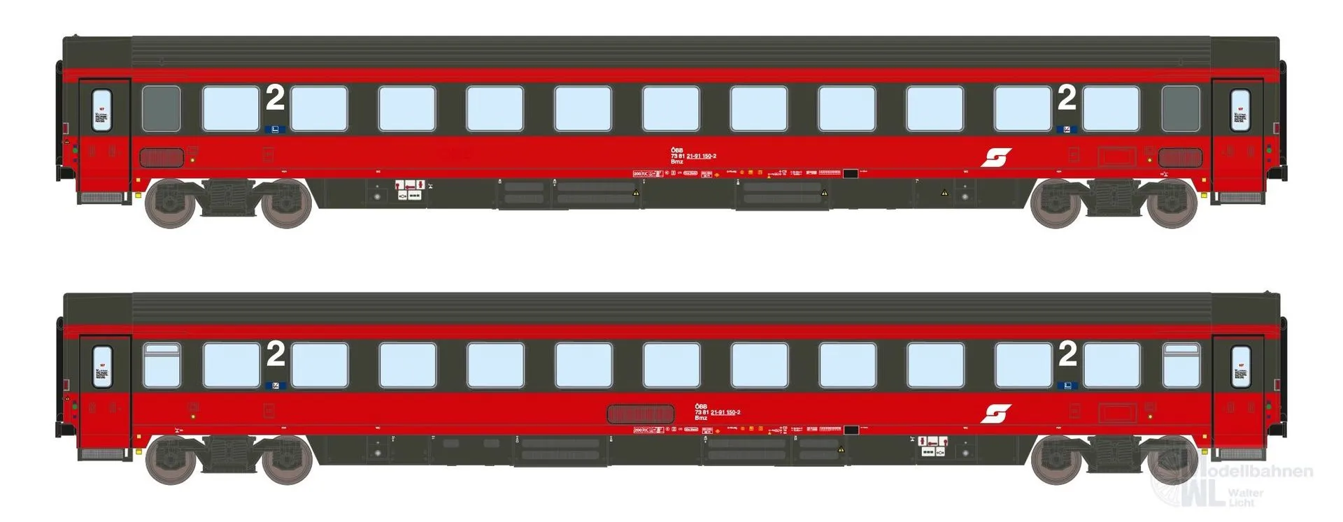 ASM 24001 - PersonenwagenSet ÖBB Ep.IV EC 64 Bmz ÖBB 2.tlg. N 1:160