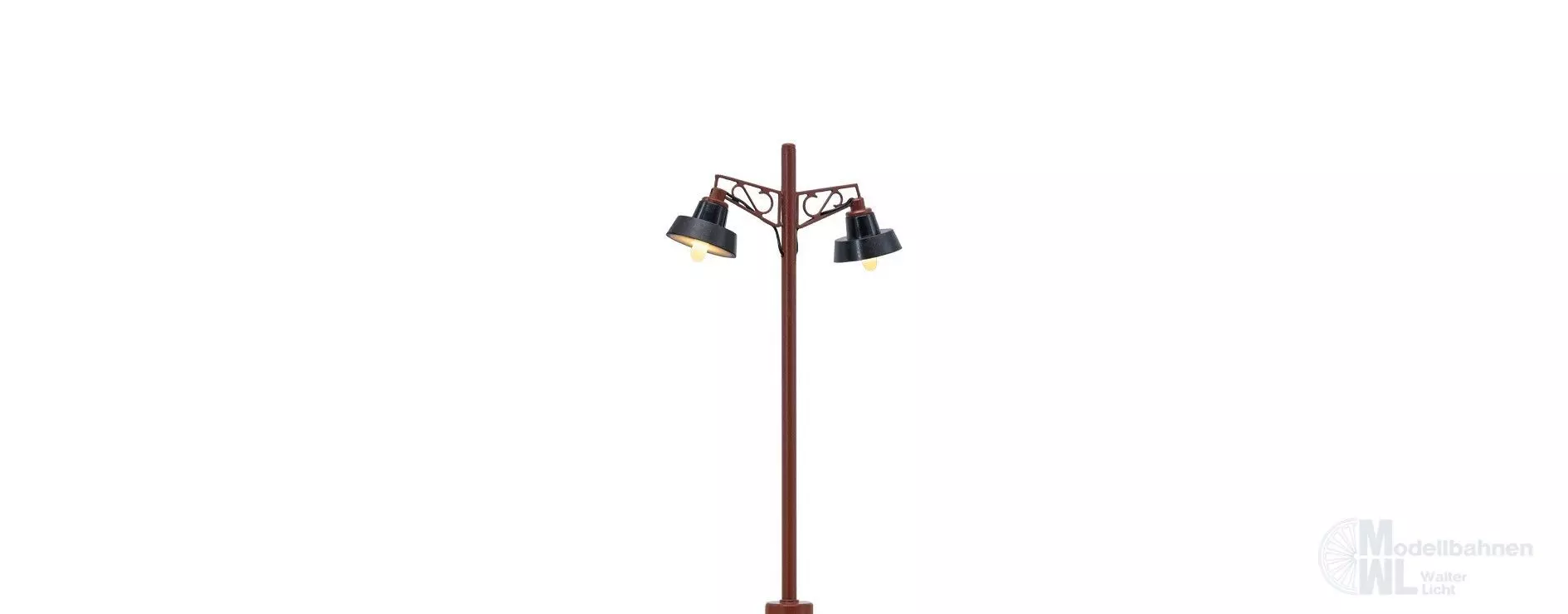 Brawa 84147 - Holzmastleuchte doppelt mit Stecksockel und LED H0 1:87