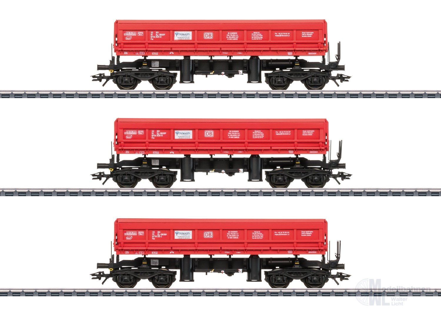 Märklin 48458 - Seitenkippwagen-Set DB Schenker Poslka Ep.VI 3.tlg. H0/WS