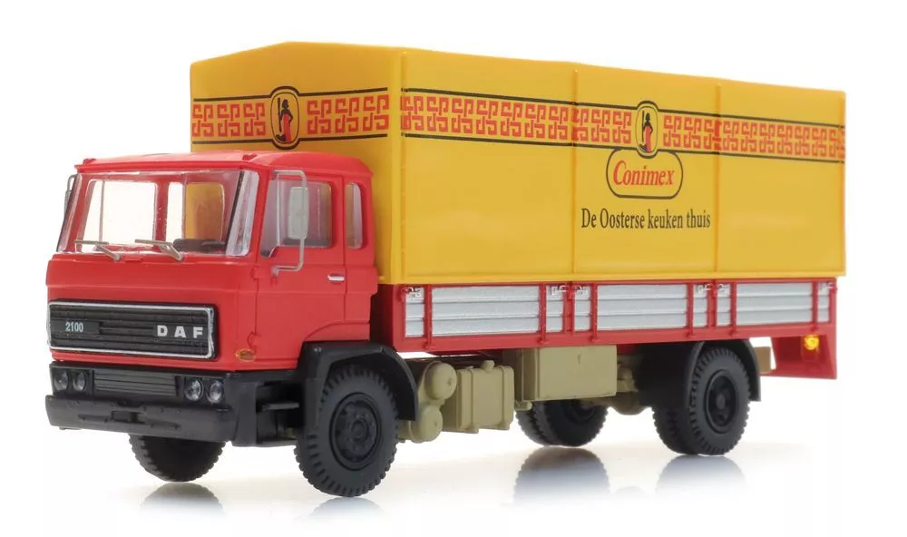 ARTITEC b.v. 487.052.05 - DAF Kipp-Fahrerhaus Kab B Koffer-LKW Conimex H0 1:87