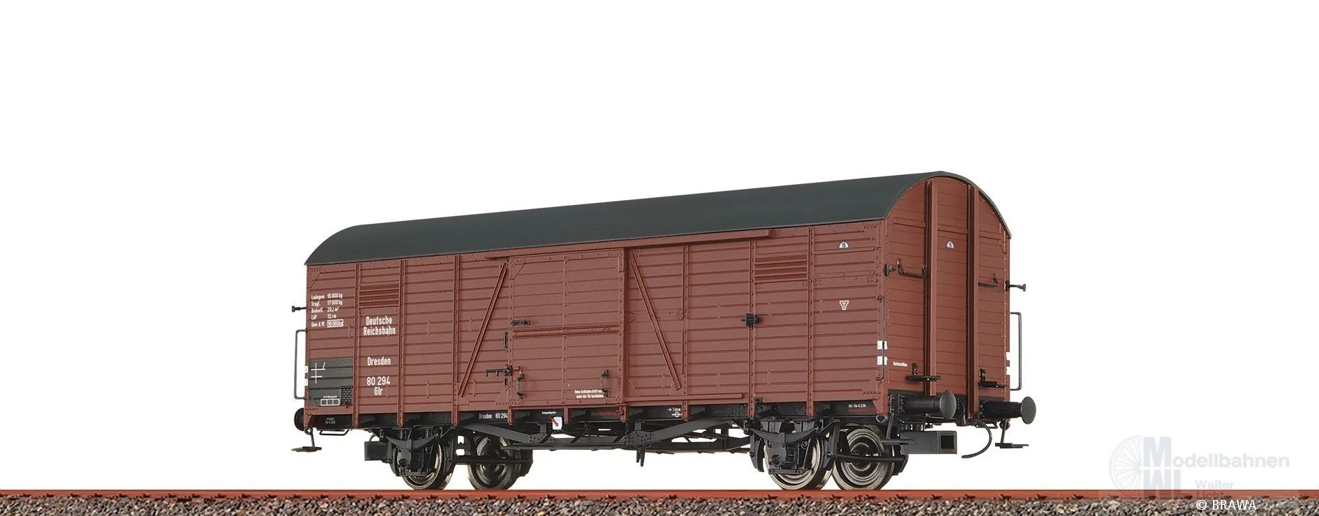 Brawa 51347 - Güterwagen ged. DRG Ep.II Glr H0/GL