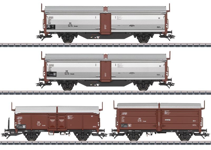51eb446abc56d2f2cf7374d280ebbd221631088446 Märklin 47301 - MÄRKLIN - Schiebedachwagen Set DB Ep.III 3.tlg. H0/WS