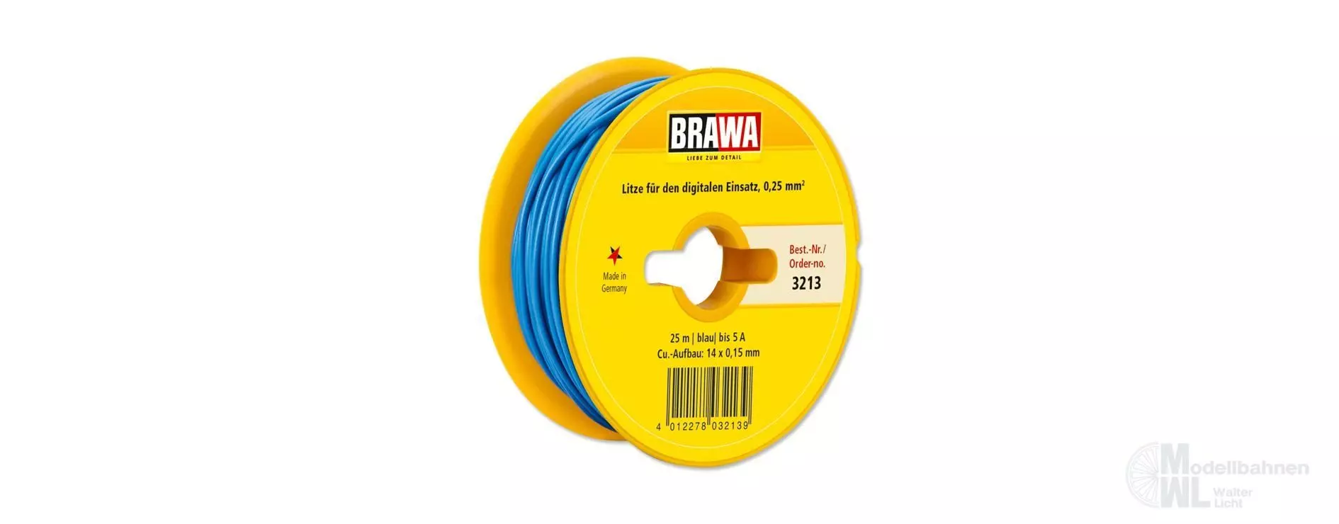 Brawa 3213 - Einzelader 0,25 qmm blau 25 Meter
