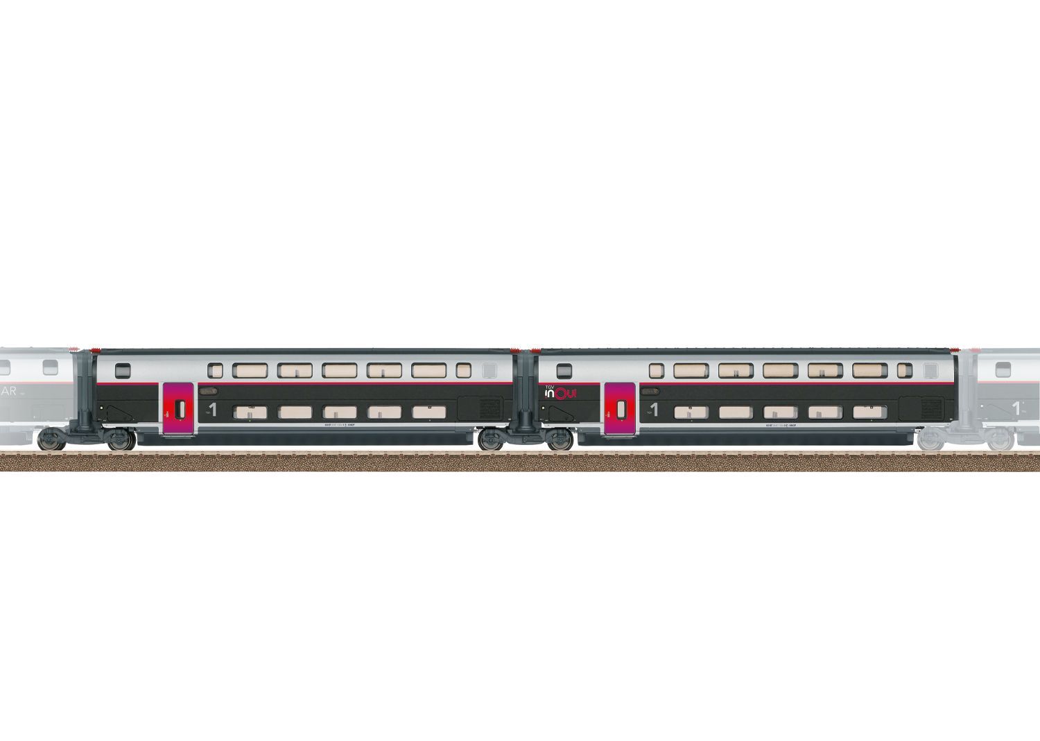 Trix 23187 - Ergänzungswagen Set TGV Duplex inOui Set 1 H0/GL