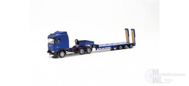 Herpa 747035 - Scania CR ND 6x6 Semitieflade Sattelzug H0 1:87