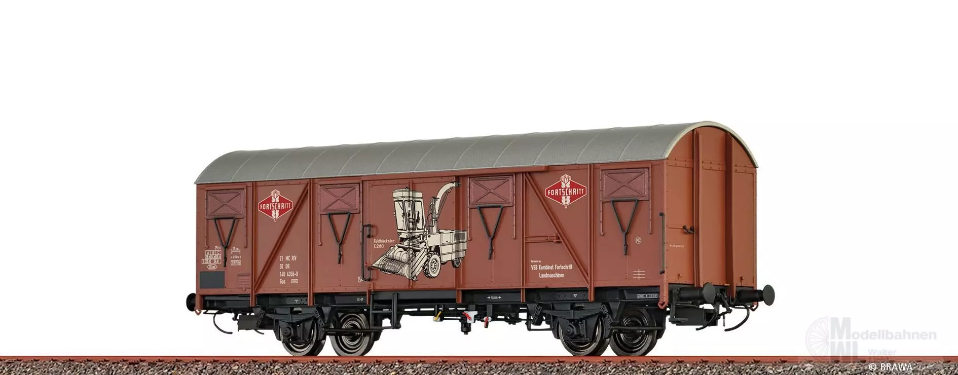 Brawa 51352 - Güterwagen ged. DR Ep.IV Fortschritt H0/GL