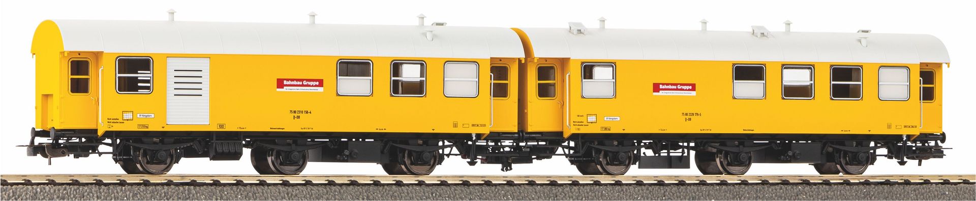 49683_55919 Piko 55919 - Wohn-Werkstattwagen Set DB Bahnbau Ep.VI 2.tlg. 3yg H0/WS Expert Plus