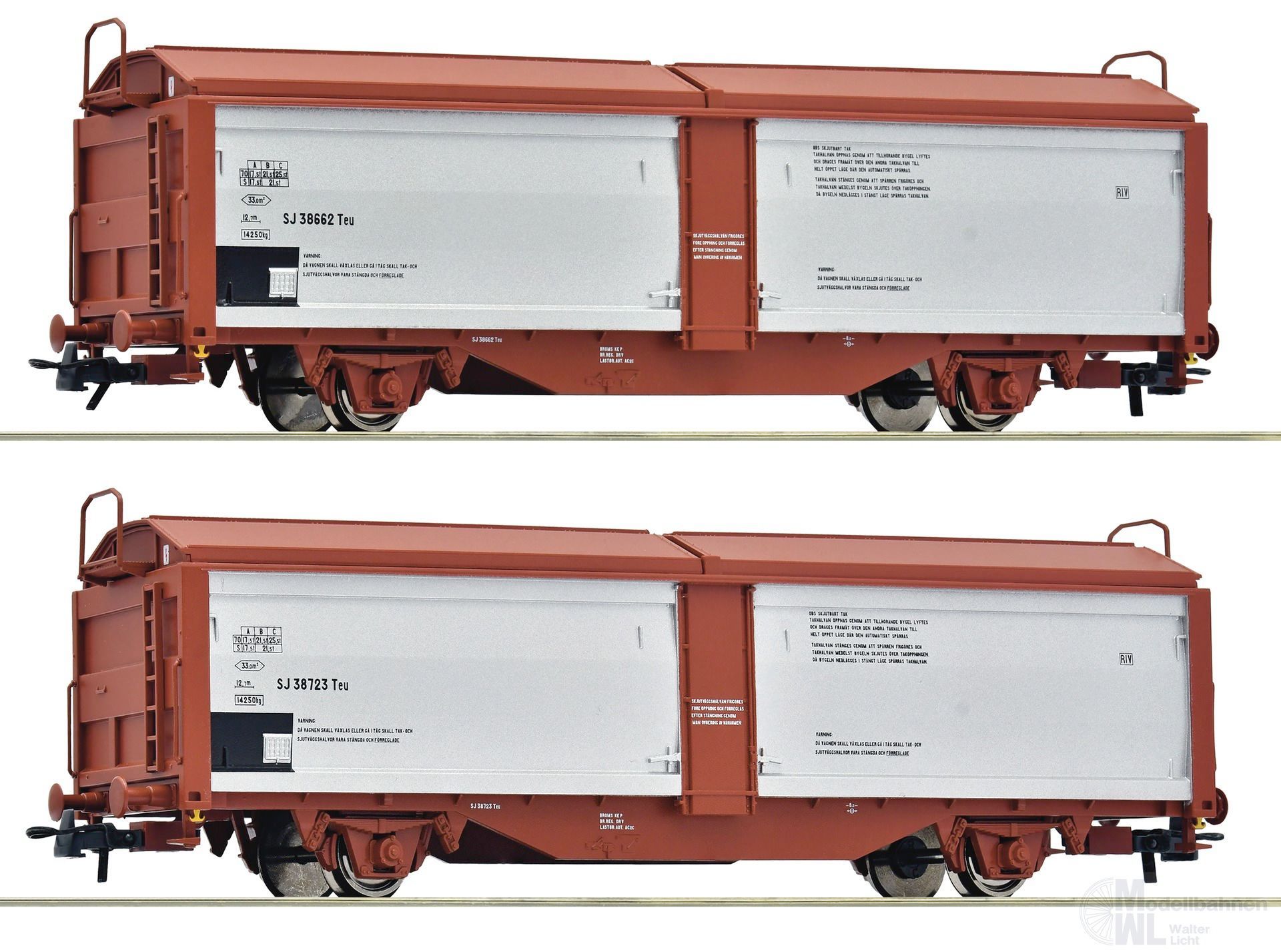 Roco 6600257 - Schiebedach/.Schiebewandwagen Set SJ Ep.IV 2.tlg. H0/GL
