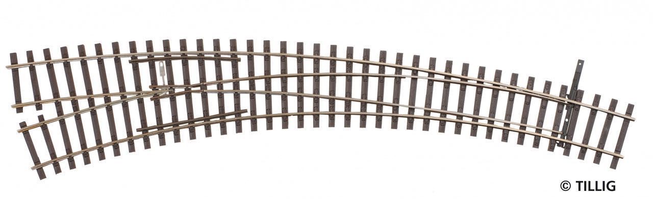Tillig 85334 - Innenbogenweiche links 293°/413° Herzstückwinkel 9° H0/GL