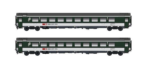 Hobbytrain 25502 - Personenwagen Set SBB Ep.IV/V 2.tlg. grau/grün N 1:160 Hobbytrain 25502 - Personenwagen Set SBB Ep.IV/V 2.tlg. grau/grün N 1:160