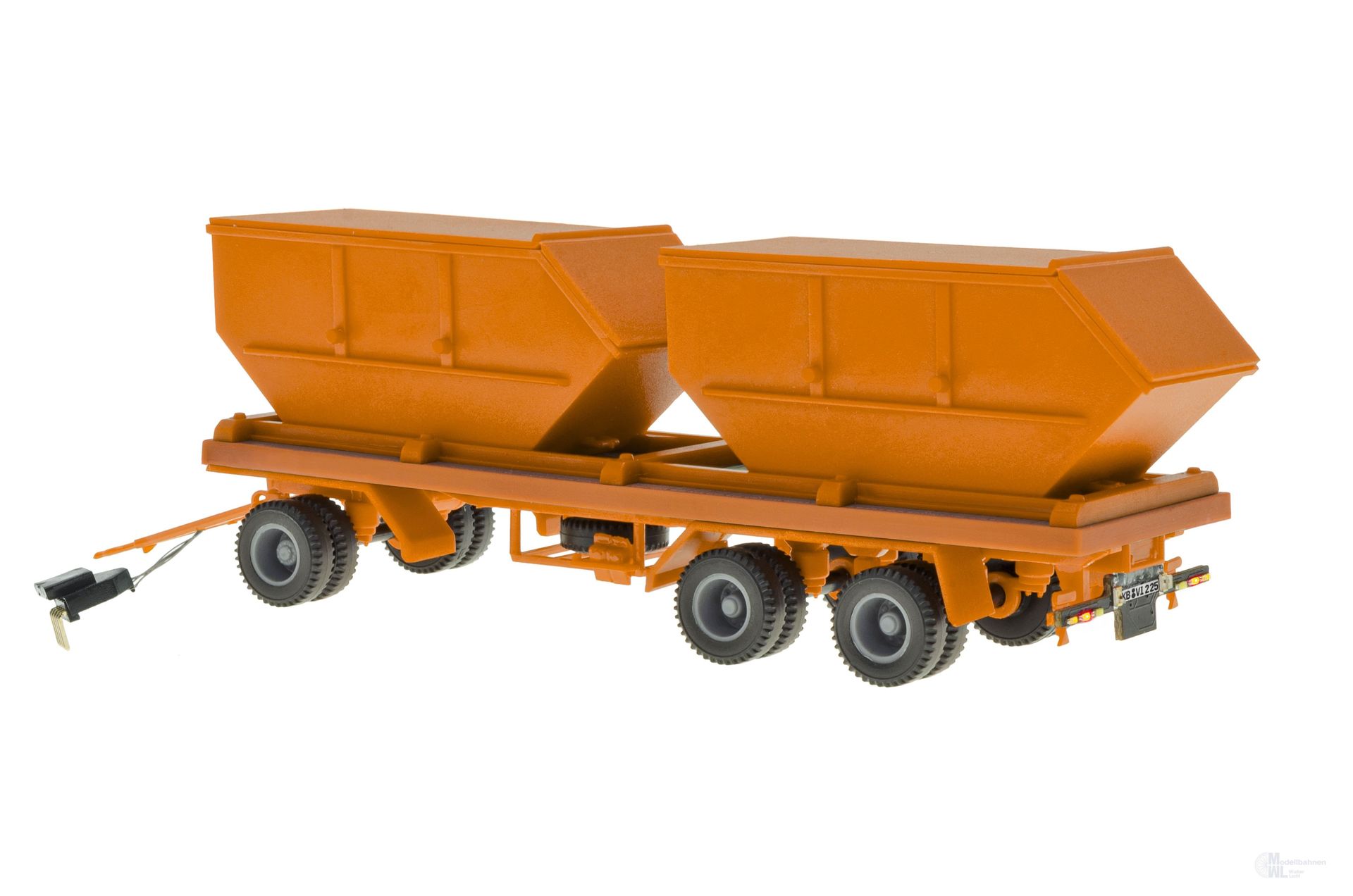 Viessmann 8225 - CarMotion Containeranhänger orange 3-achs mit 2 Mulden H0 1:87