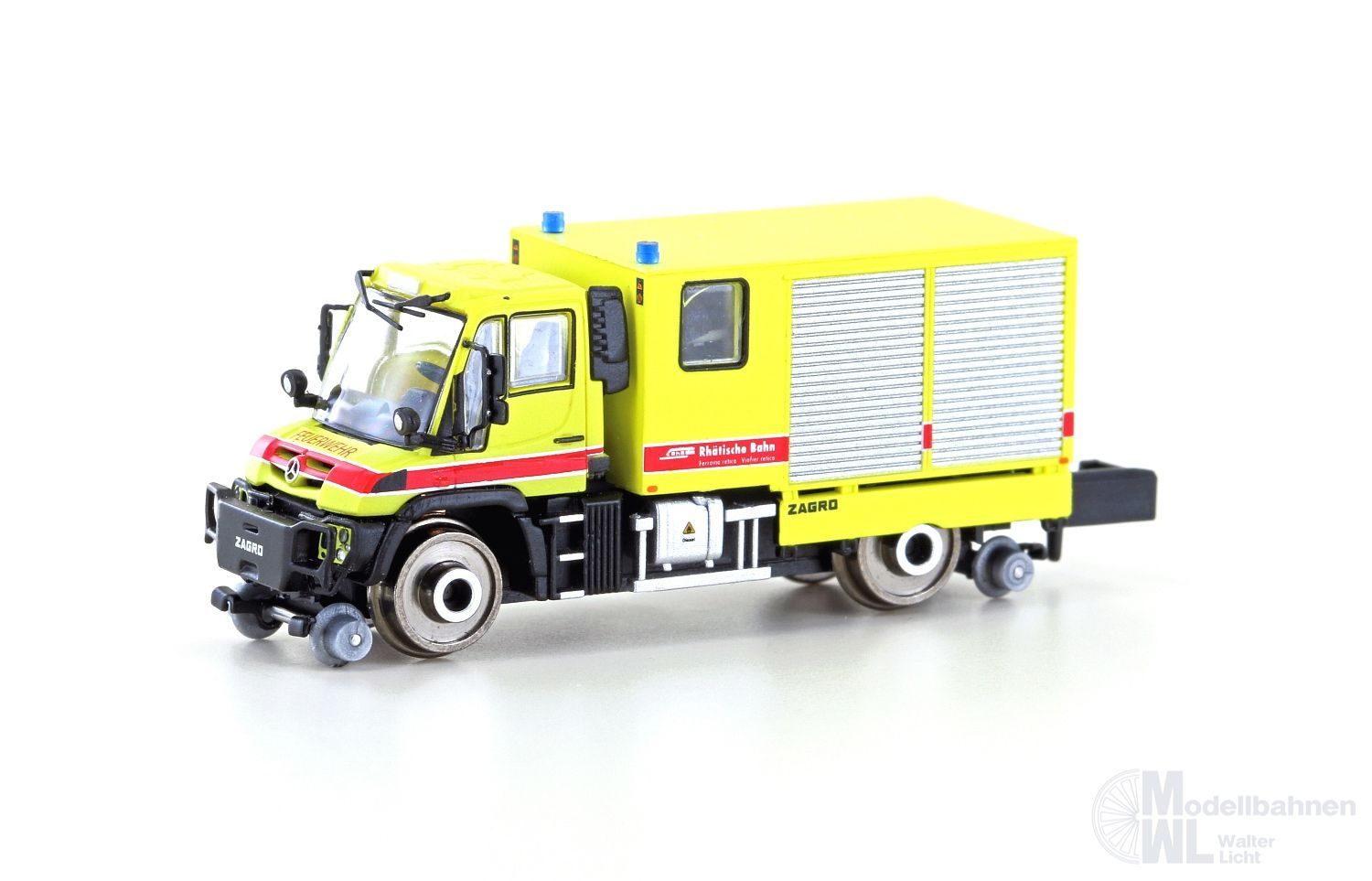 Hobbytrain 32308 - Zweiwege Unimog U423 RhB Ep.VI Feuerwehr N 1:160 Digital