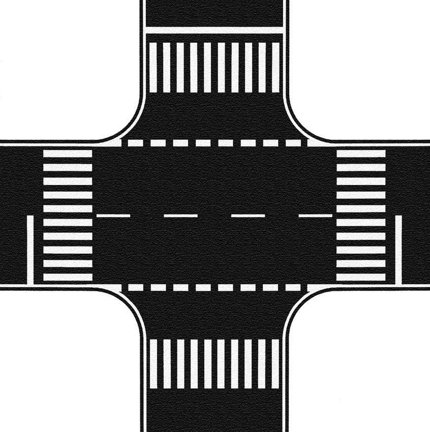 Noch 60712 - Kreuzung Asphalt, 22 x 22 cm H0 1:87