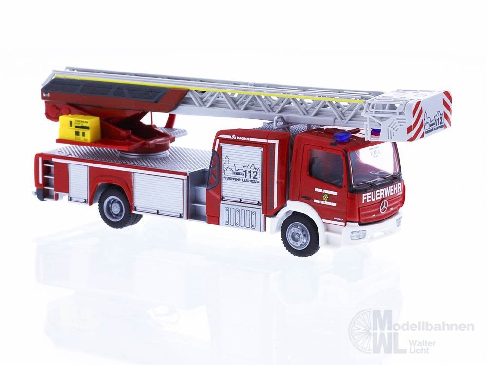 Rietze 71653 - Mercedes-Benz Atego Magirus DLK Feuerwehr Illertissen H0 1:87