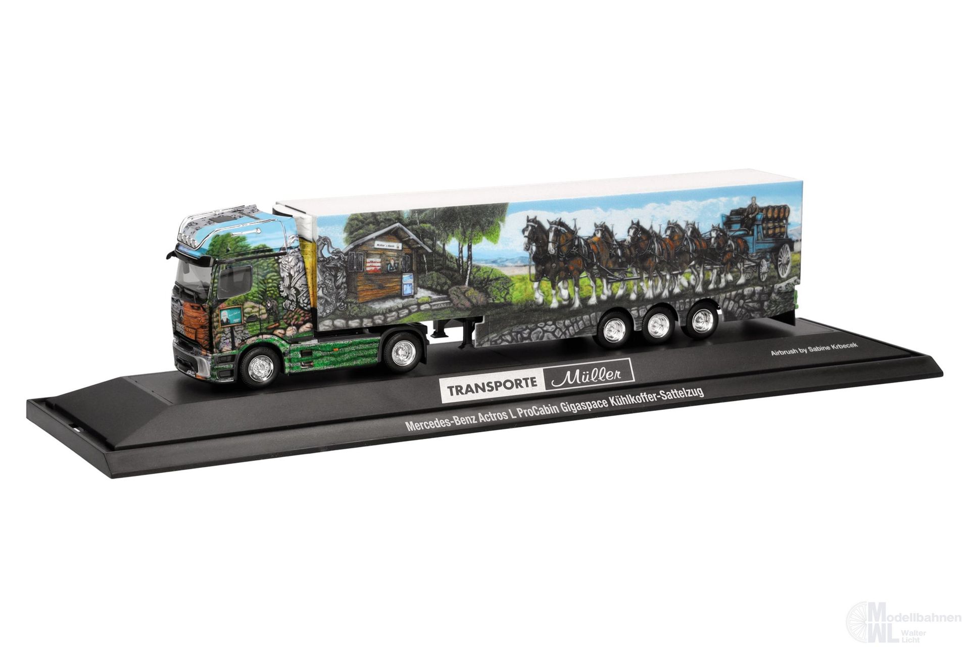 Herpa 122375 - Mercedes-Benz Actros L ProCab Gigaspace Kühlkoffer-Sattelzug H0 1:87