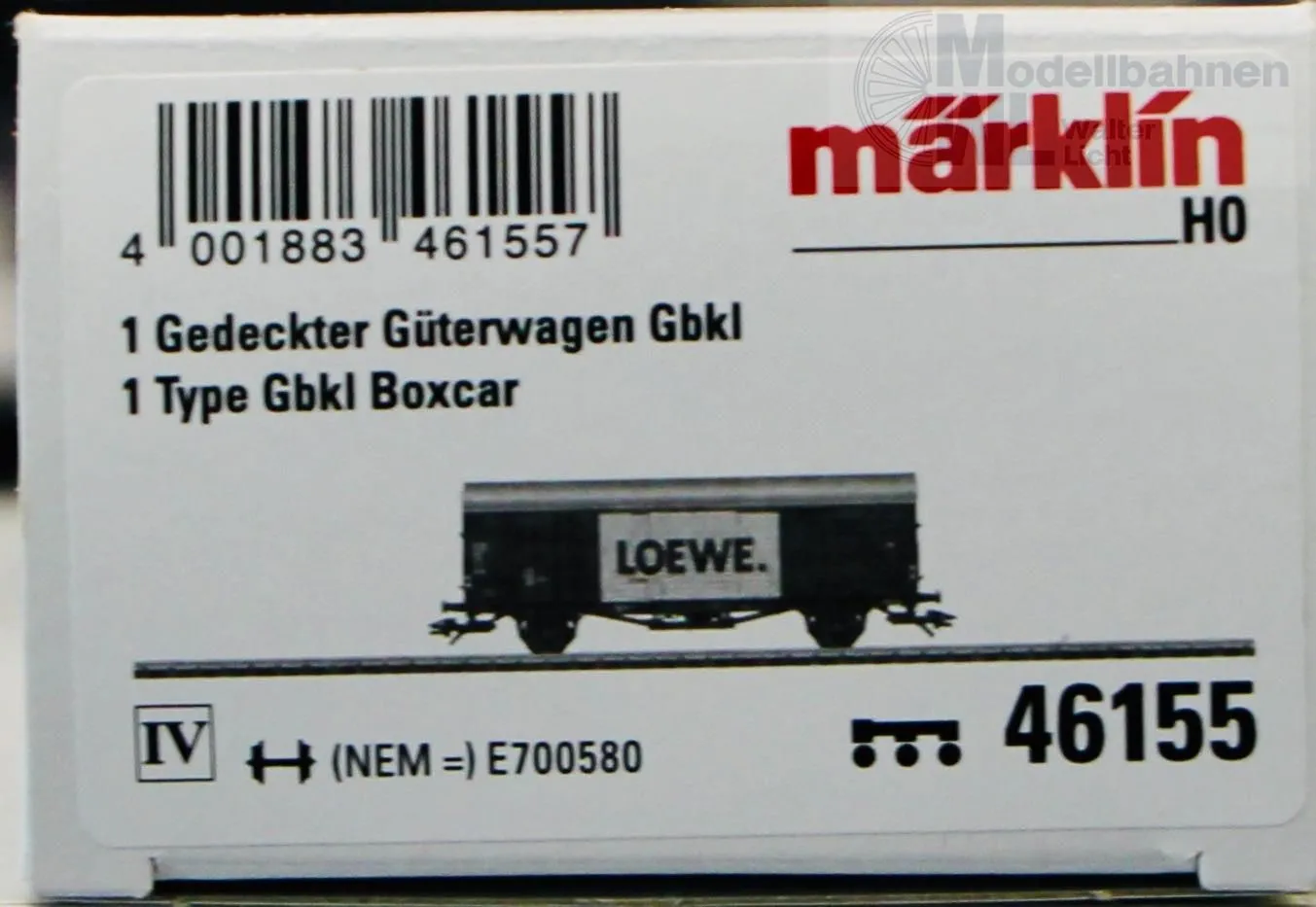 Märklin 46155 - MÄRKLIN - MHI Güterwagwen DB Ep.IV LOEWE DB H0/WS