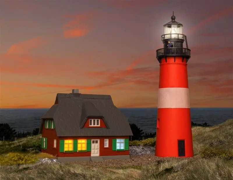 Kibri 39166 - Leuchtturm Hörnum Sylt mit Nebengebäude H0 1:87