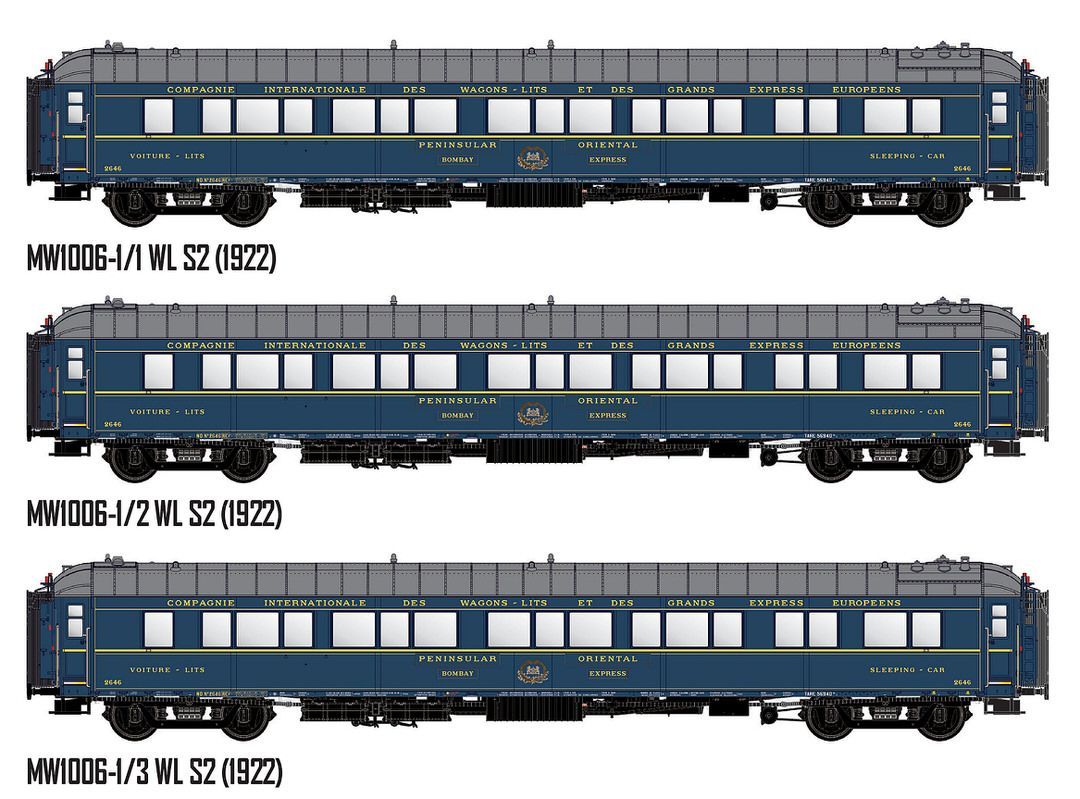 LS Models MW1006-1 - Schlafwagen Set CIWL Ep.II Bomby Express Innenbel. 3.tlg. H0/GL