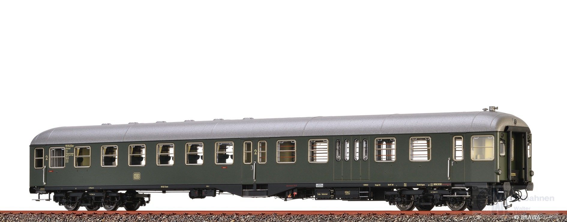 Brawa 58027 - Mitteleinstiegssteuerwagen DB Ep.III 2.Kl. H0/WS Innenbeleuchtung