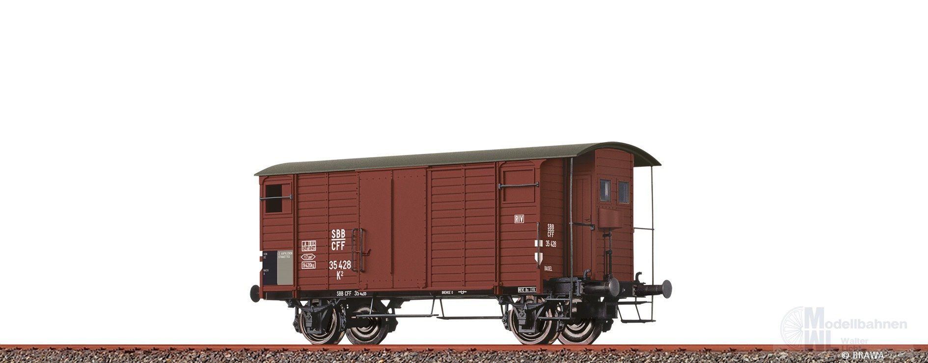 Brawa 67871 - Güterwagen ged. SBB Ep.III K2 N 1:160