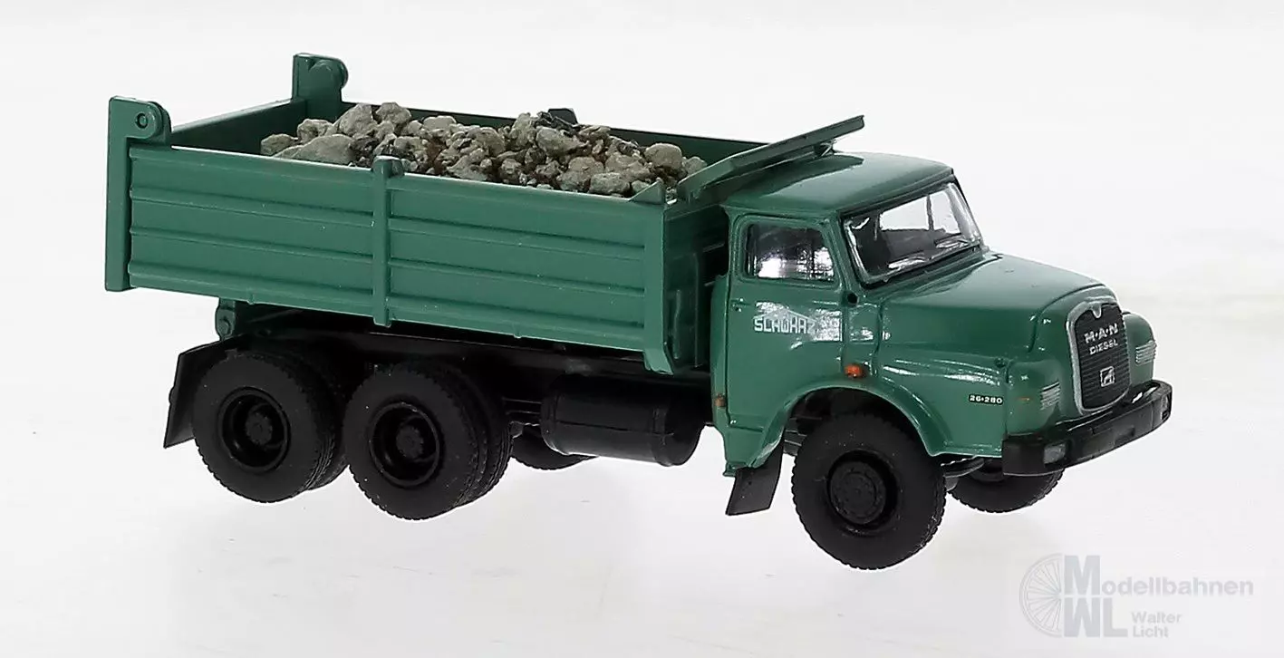 Brekina 78107 - MAN 26.280 DHAK Schwarzbau mit Ladegut H0 1:87