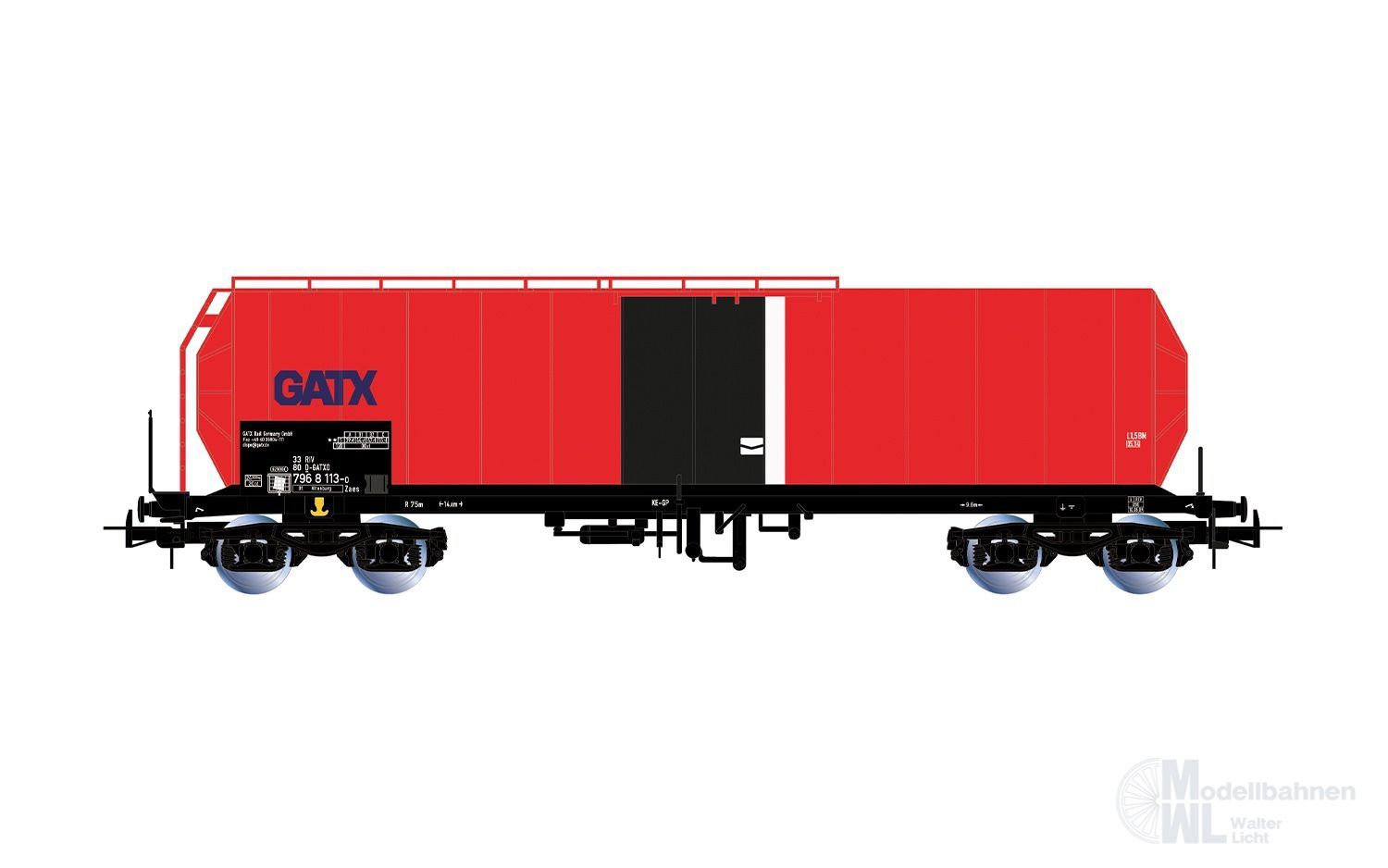 Rivarossi 6694 - Kesselwagen GATX Ep.VI rot/schwarz H0/GL