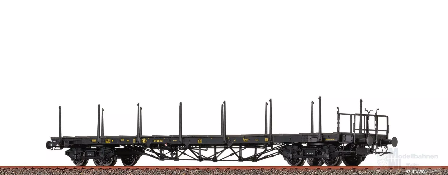 Brawa 51344 - Drehgestellflachwagen SNCB Ep.III SSl H0/GL