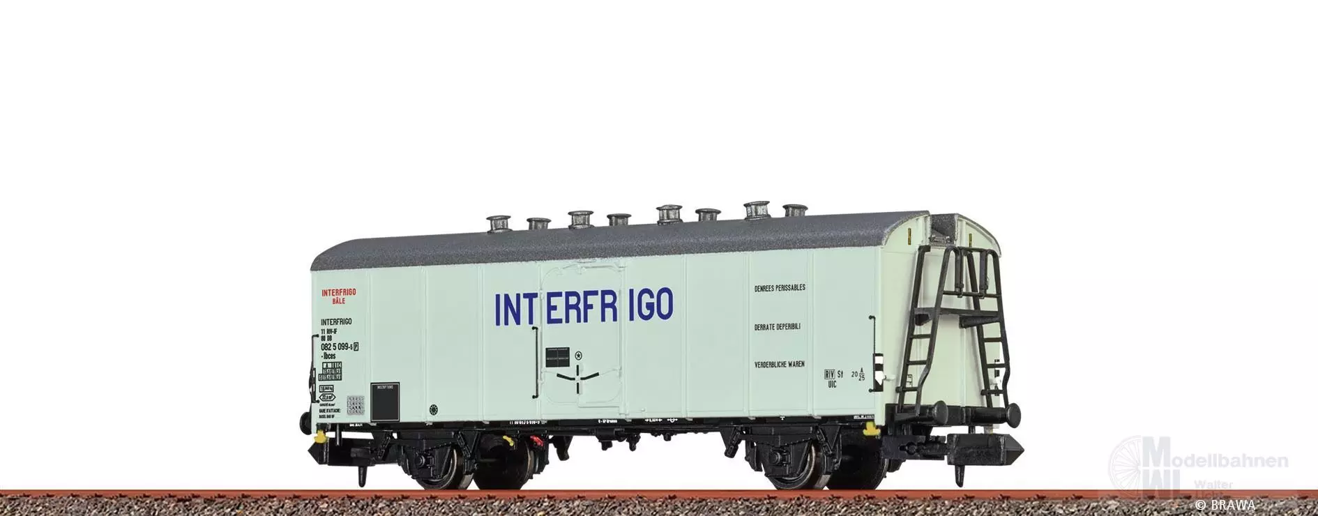 Brawa 67120 - Kühlwagen DB Ep.IV UIC Standard 1 Interfrigo N 1:160