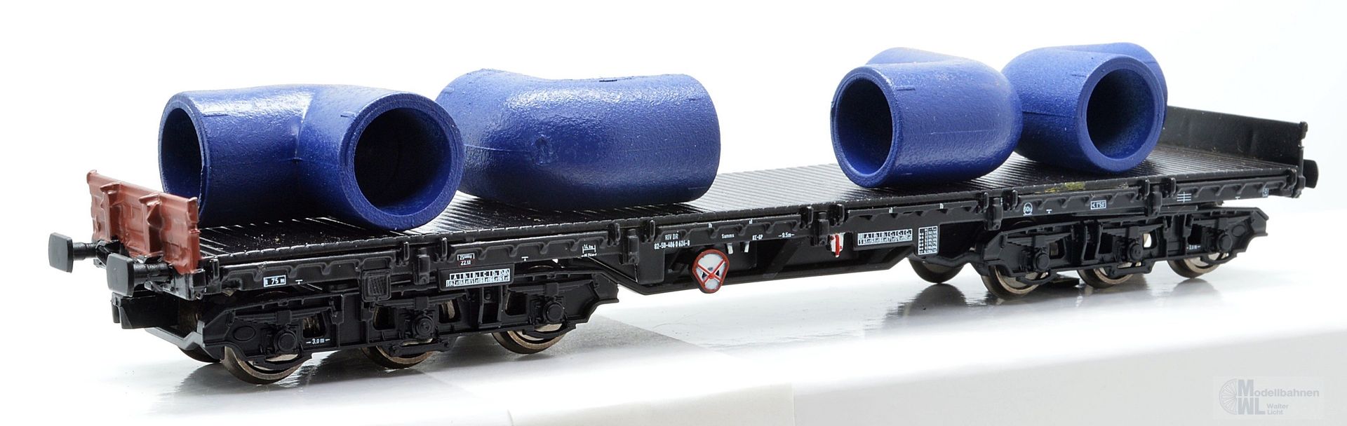 NPE NW22909 - Schwerlastwagen DB Ep.IV/V Salmms 454 beladen mit Fittings H0/GL