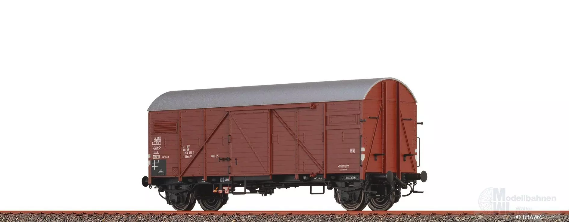 Brawa 51193 - Güterwagen ged. DB Ep.IV Glms201 H0/GL