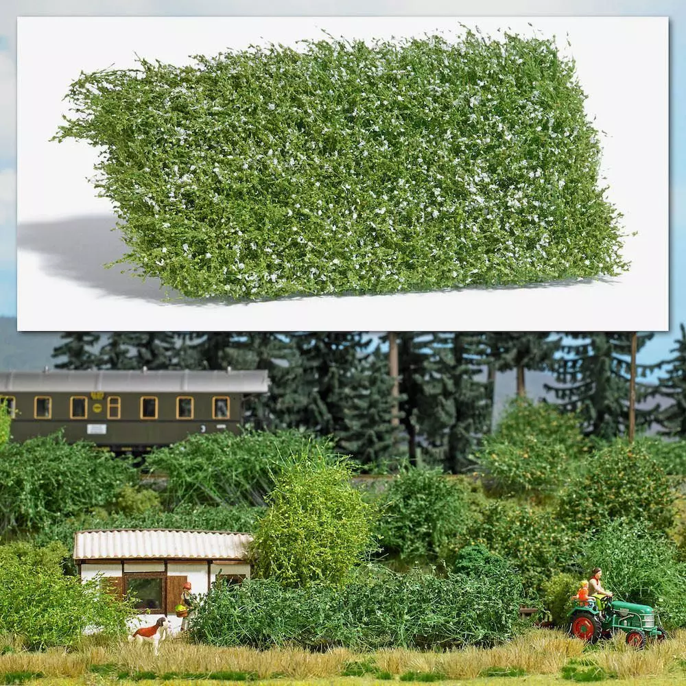 Busch 3595 - Sträuchermatte weiß blühend H0 1:87