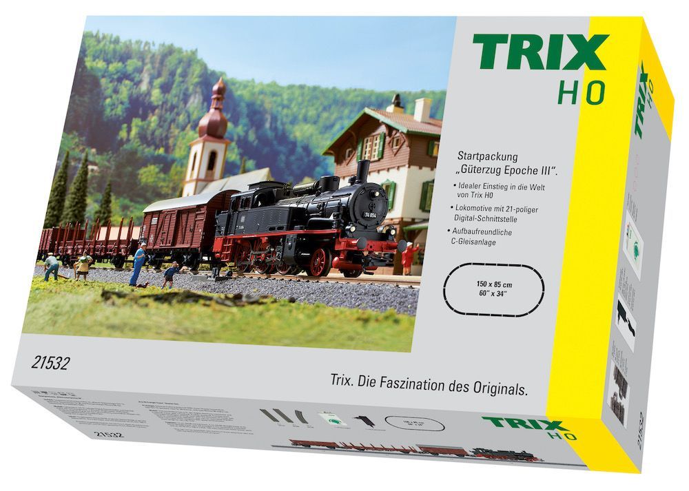 Trix 21531 - Startpackung Dampflok und Güterzug DR Ep.III H0/GL Digital