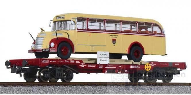Liliput 235785 - Transportwagen ÖBB Ep.IV mit Bahnbus Gräf & Stift H0/GL
