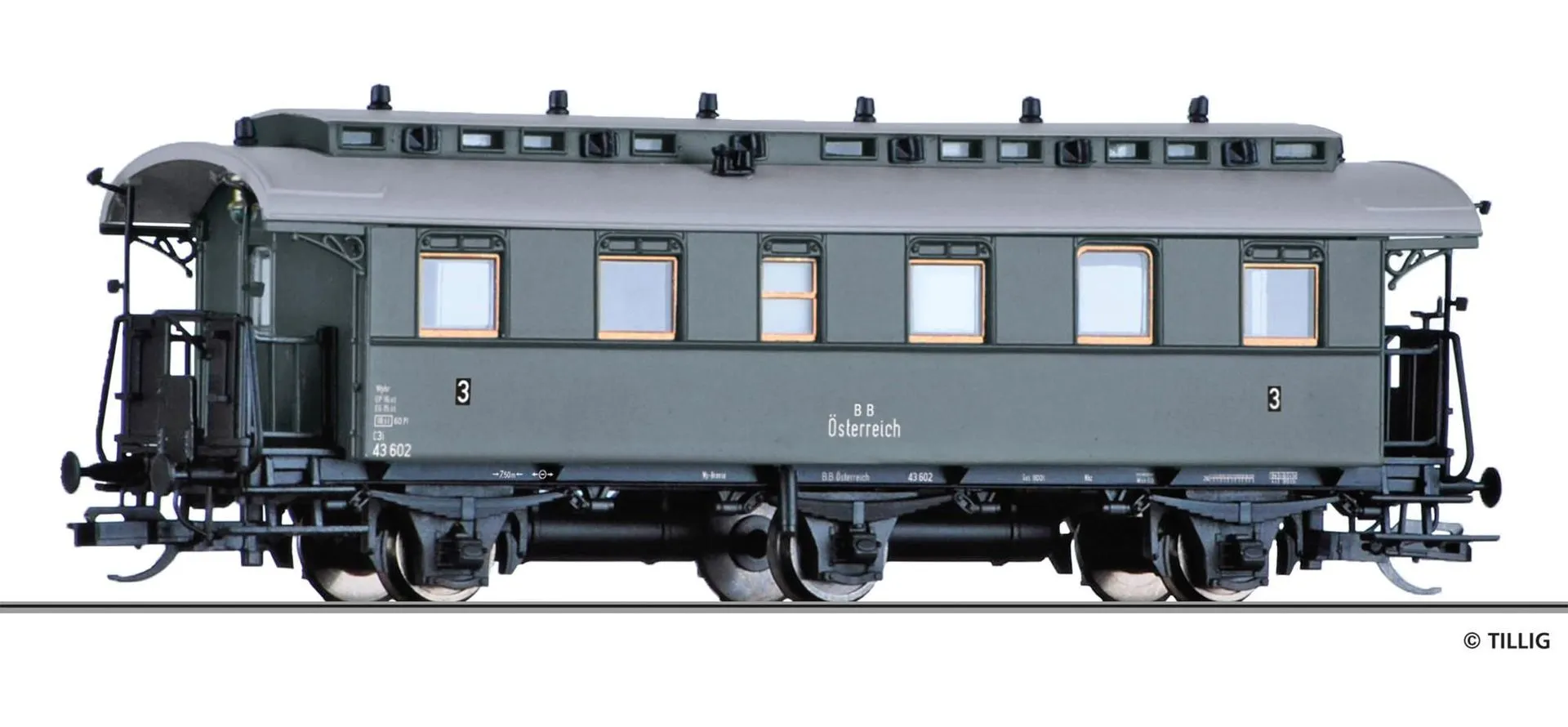 Tillig 16050 - Reisezugwagen BBÖ Ep.III 3.Kl. C3i TT 1:120