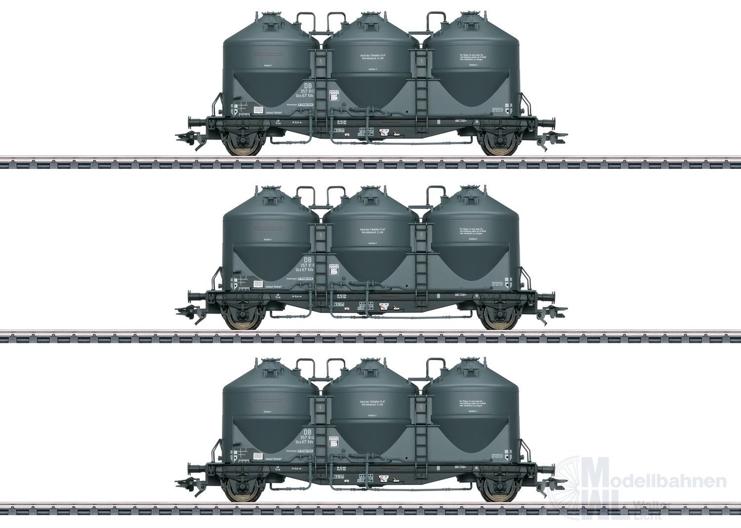 Märklin 48264 - Staubsilowagen Set DB Ep.III Kds 67 3.tlg. H0/WS Märklin 48264 - Staubsilowagen Set DB Ep.III Kds 67 3.tlg. H0/WS